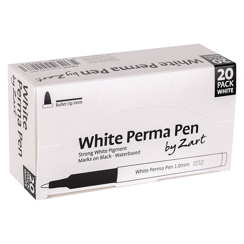 Zart Permanent Pen 20pcs (White)