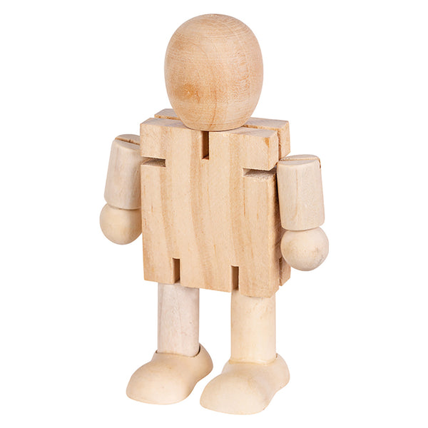 Creative School Supply Wooden Robot 11cm 5pk