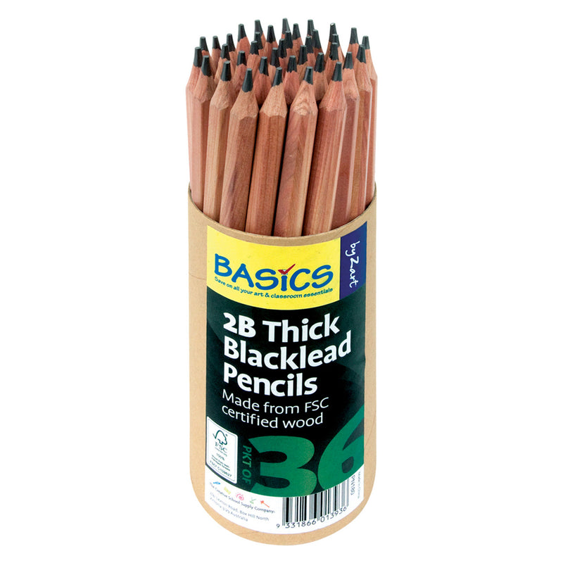 Blacklead Pencils Thick 2B 36pcs
