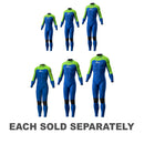 Maddog Boys' Superstretch Steamer 3/2mm (Blue/Lime)