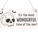 Most Wonderful Time of Year Skull Hanging MDF Sign