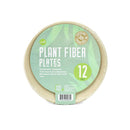 Plaque compostable de fibre végétale verte (paquet de 12)