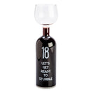 Bicchiere di bottiglia di buon compleanno