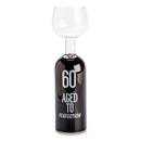 Bicchiere di bottiglia di buon compleanno