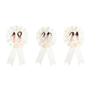 Birthday Rose Gold on White Rosette Badge