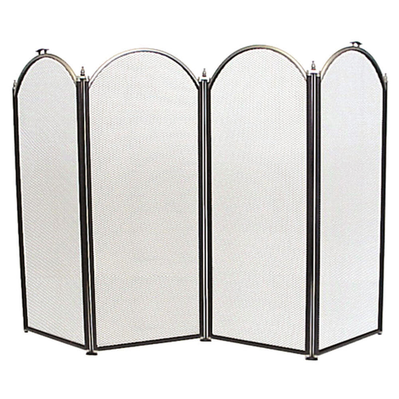 FireUp 4 Fold Black/Pewter Fire Screen 33cm Panels (77cm H)