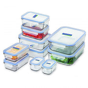 Set di contenitori per alimenti in vetro temperato di vetro (blu)