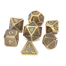 Set de dés en métal Polyhedral Mythica Battleworn