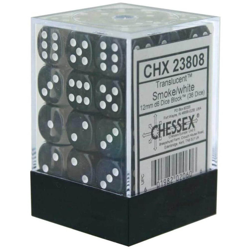 D6 Würfel durchscheinend 12 mm (36 Würfel)