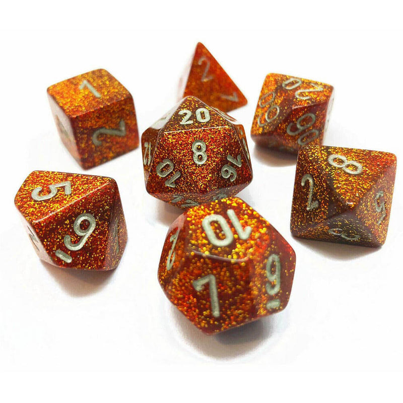 D7 Die Set Dice Glitter Polyhedral (7 dés)