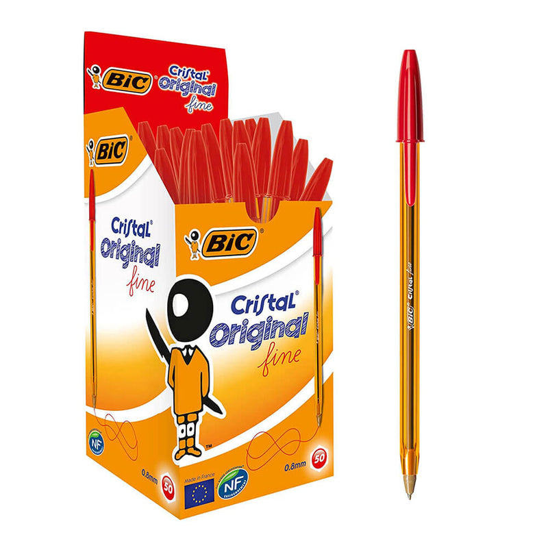 Bic Cristal Original Stylo Bille Fin 0.8mm 50pk