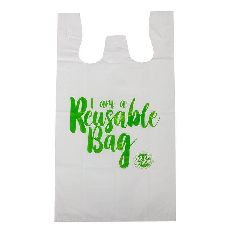 Capri Réutilisable Singlet Bags 36 Micron 100pk (Blanc)
