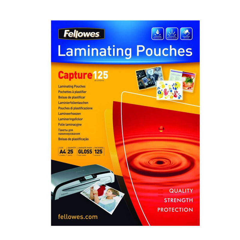 Fellowes pochettes de plastification brillantes A4 25pk