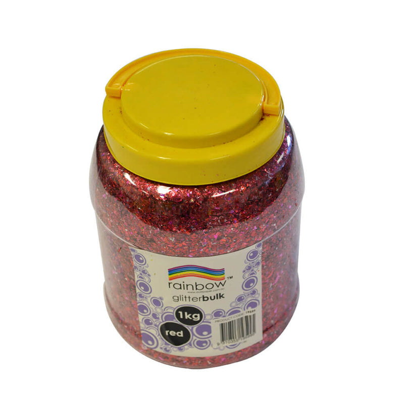 Rainbow Glitter Bulk 1kg Glas