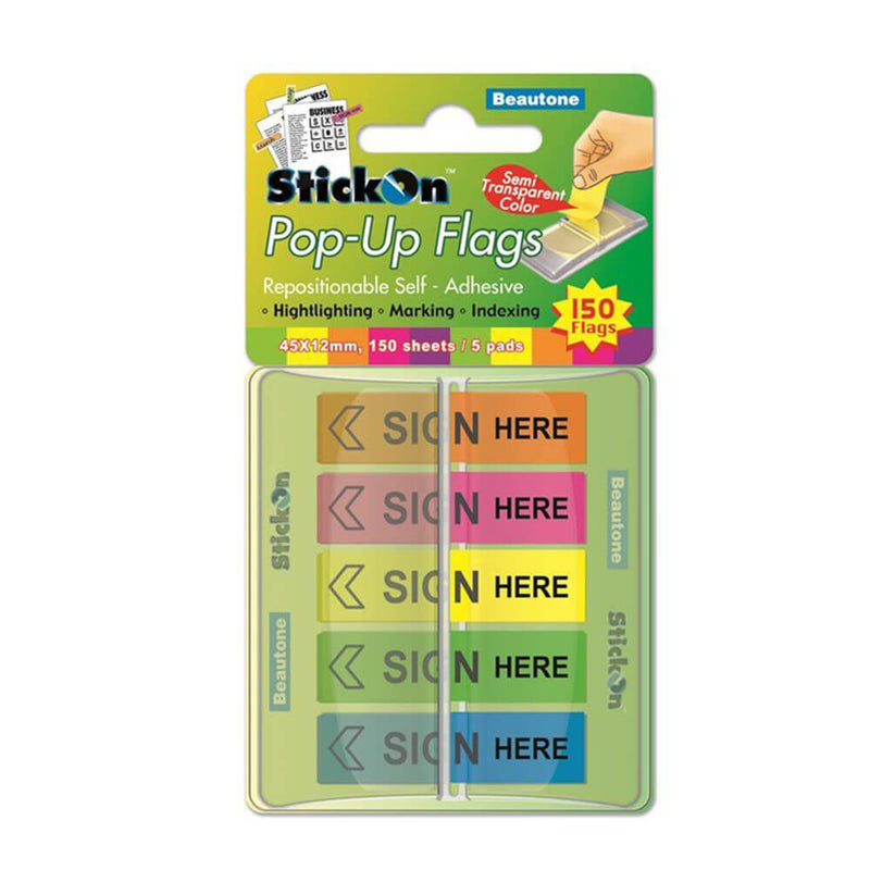 Beautone Pop-Up-Flaggen zum Aufkleben, 5 verschiedene Pads
