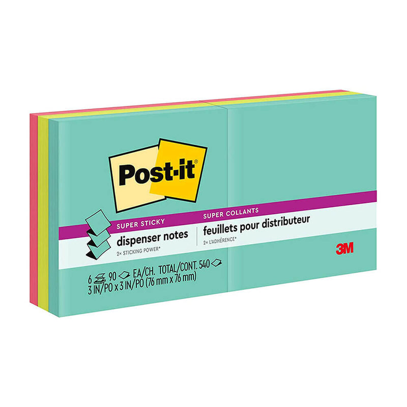 Feuillets Pop-up Super Sticky Post-it 76x76mm (paquet de 6)