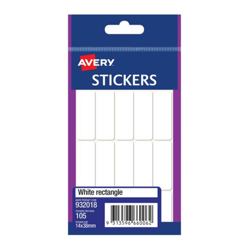 Autocollants rectangulaires multi-usages Avery (paquet de 10)