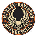 Plaque en métal gaufré Harley Davidson découpée à l'emporte-pièce