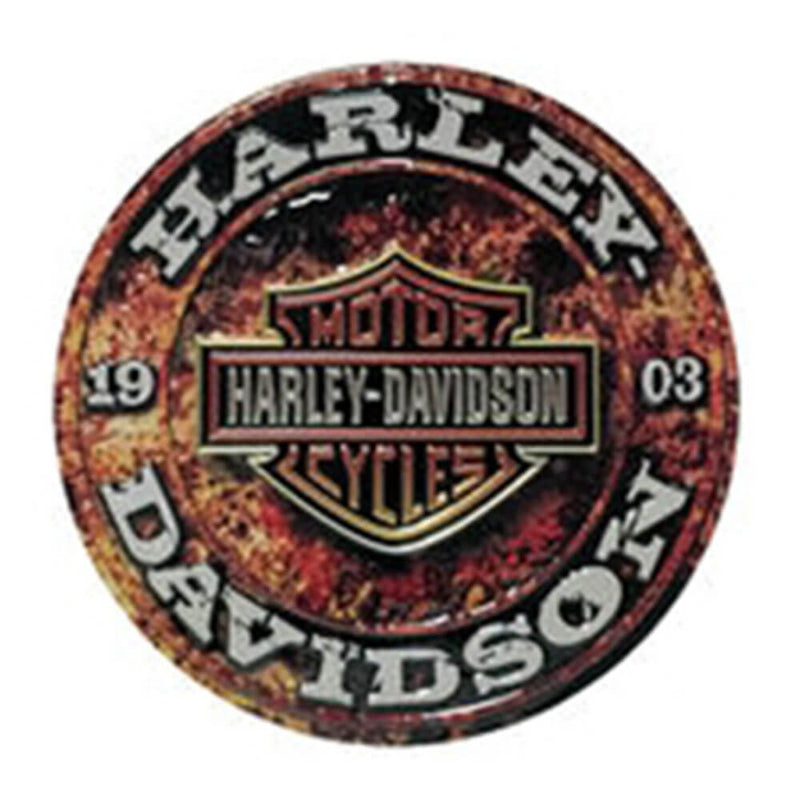 Plaque en métal gaufré Harley Davidson découpée à l'emporte-pièce